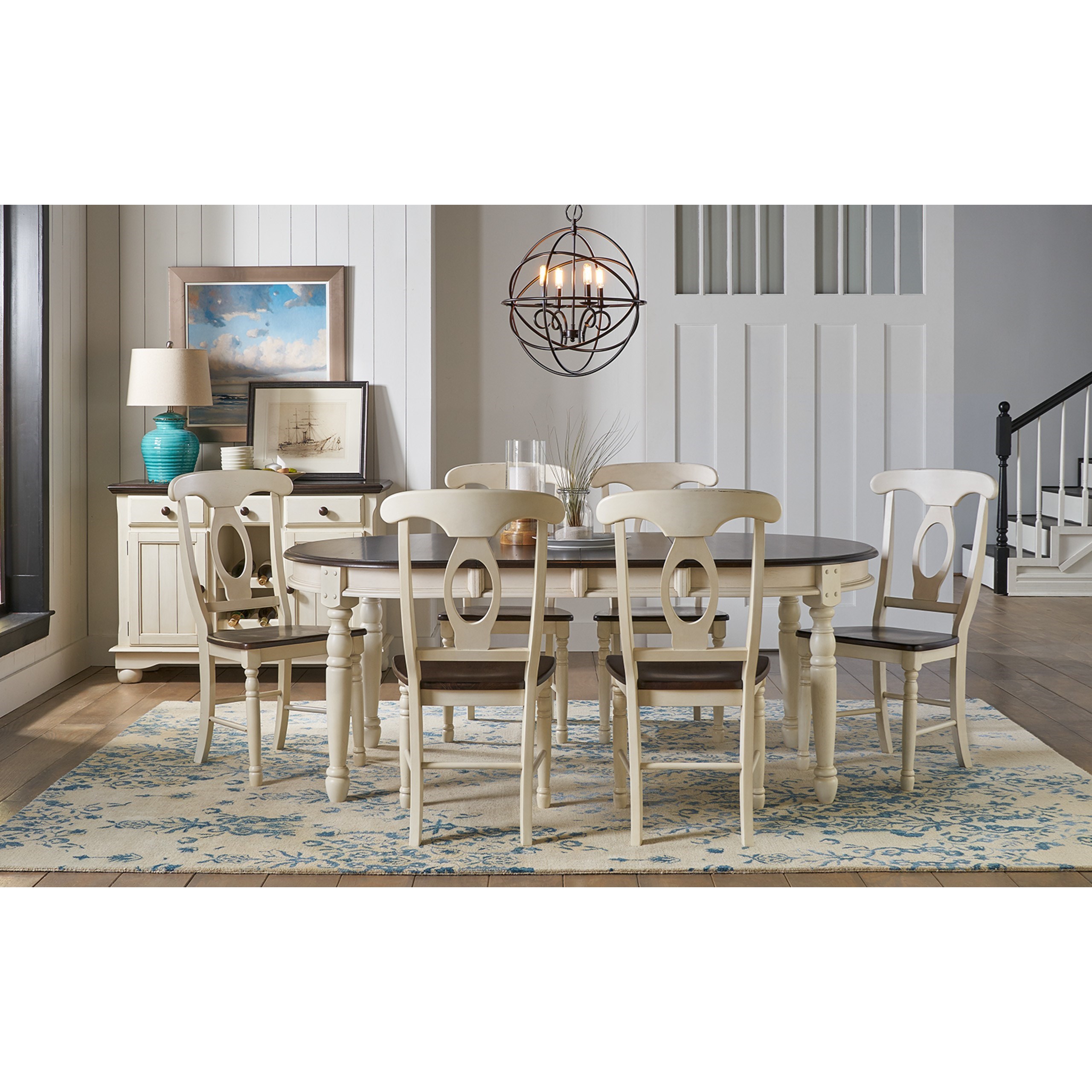 Oval dining table shop with 2 leaves